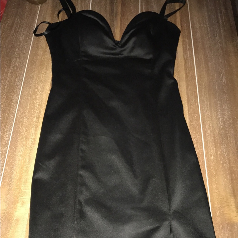 Black silk finish Bebe dress